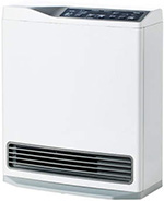Harmo space heater, which combines gas fan heater with electric heater (first in Japan)