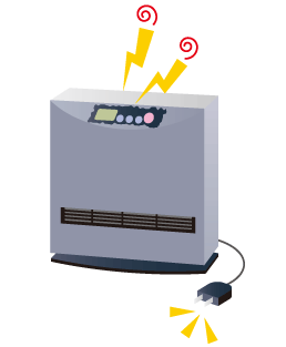 Since a fan heater was unplugged immediately after being turned off, the combustion chamber inside the heater could not be cooled down. The heat of the room melted the panel located on the upper part of the fan heater.