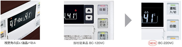 視野角の広い液晶パネル　当社従来品 BC-120VC NEW BC-220VC