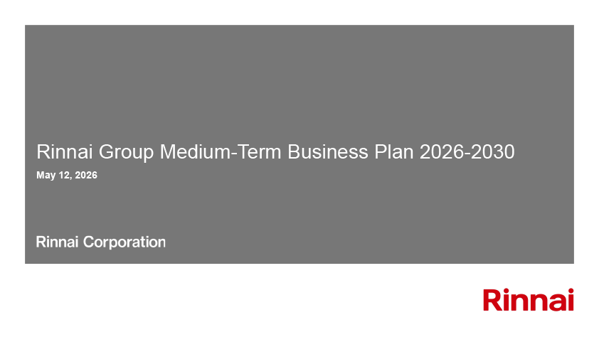 Rinnai Group Medium-Term Business Plan 2026-2030
