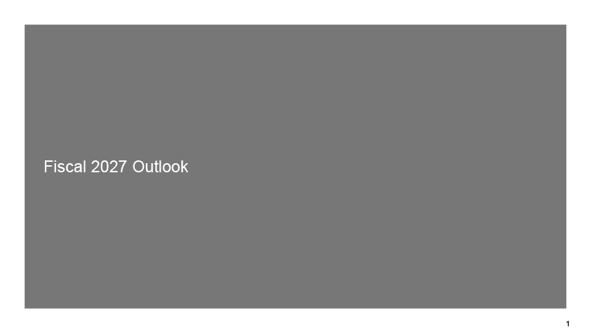 Fiscal 2027 Outlook