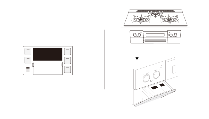 ガス給湯器のリモコン、ビルトインガスコンロの操作部