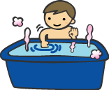 入浴するときは、必ず手でお湯の温度を確認してください。