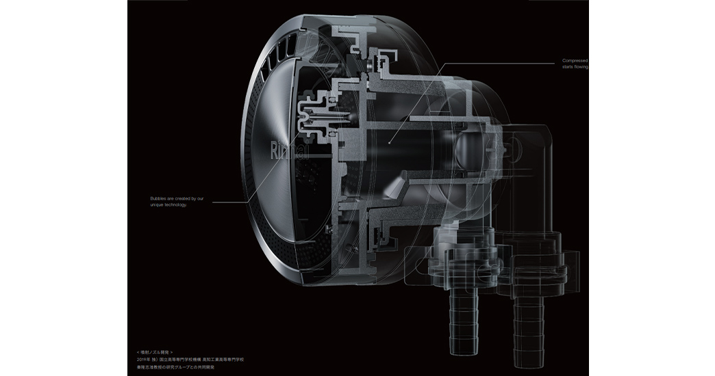 Pressurized dissolution + Swirling flow mechanism