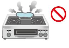 Please do not cover the exhaust slot of a grill stove with a towel or a dishcloth. It could cause incomplete combustion and fire.