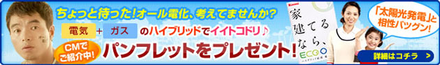 ちょっと待った！オール電化、考えてませんか？電気＋ガスのハイブリッドでイイトコドリパンフレットをプレゼント