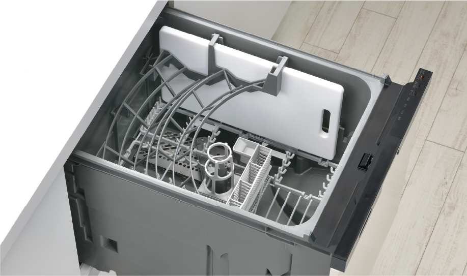 使いやすくなった食器カゴ 標準スライドオープンタイプ食器洗い乾燥機